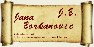 Jana Borkanović vizit kartica
